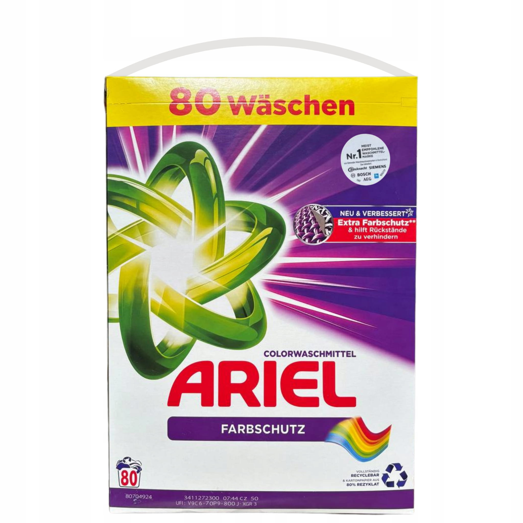 Levně Ariel Color prášek na praní barevných tkanin 5,2 kg 80 praní
