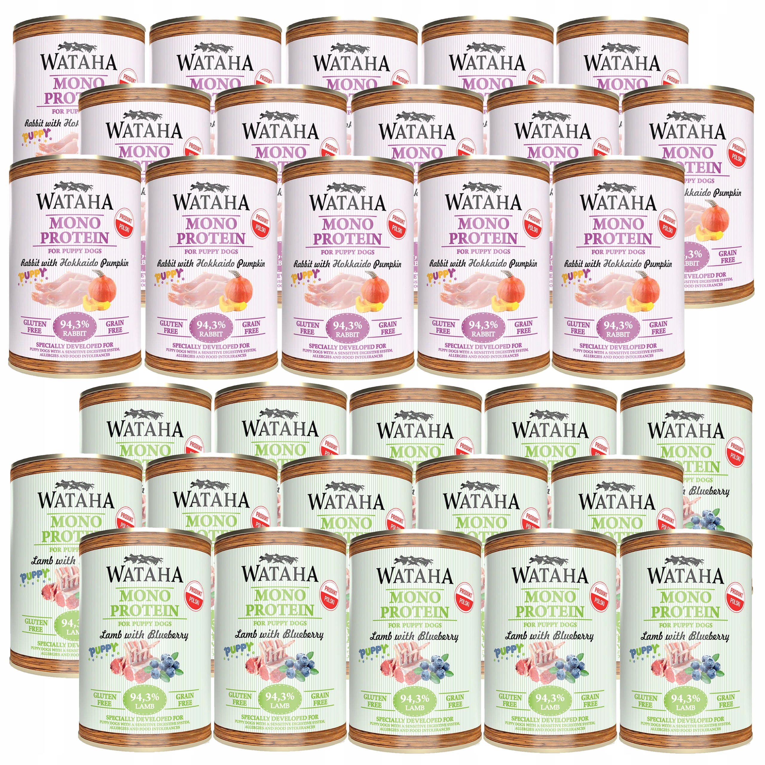 Wataha Mono Puppy krmivo pro štěňata Mix chutí 30 x 400 g