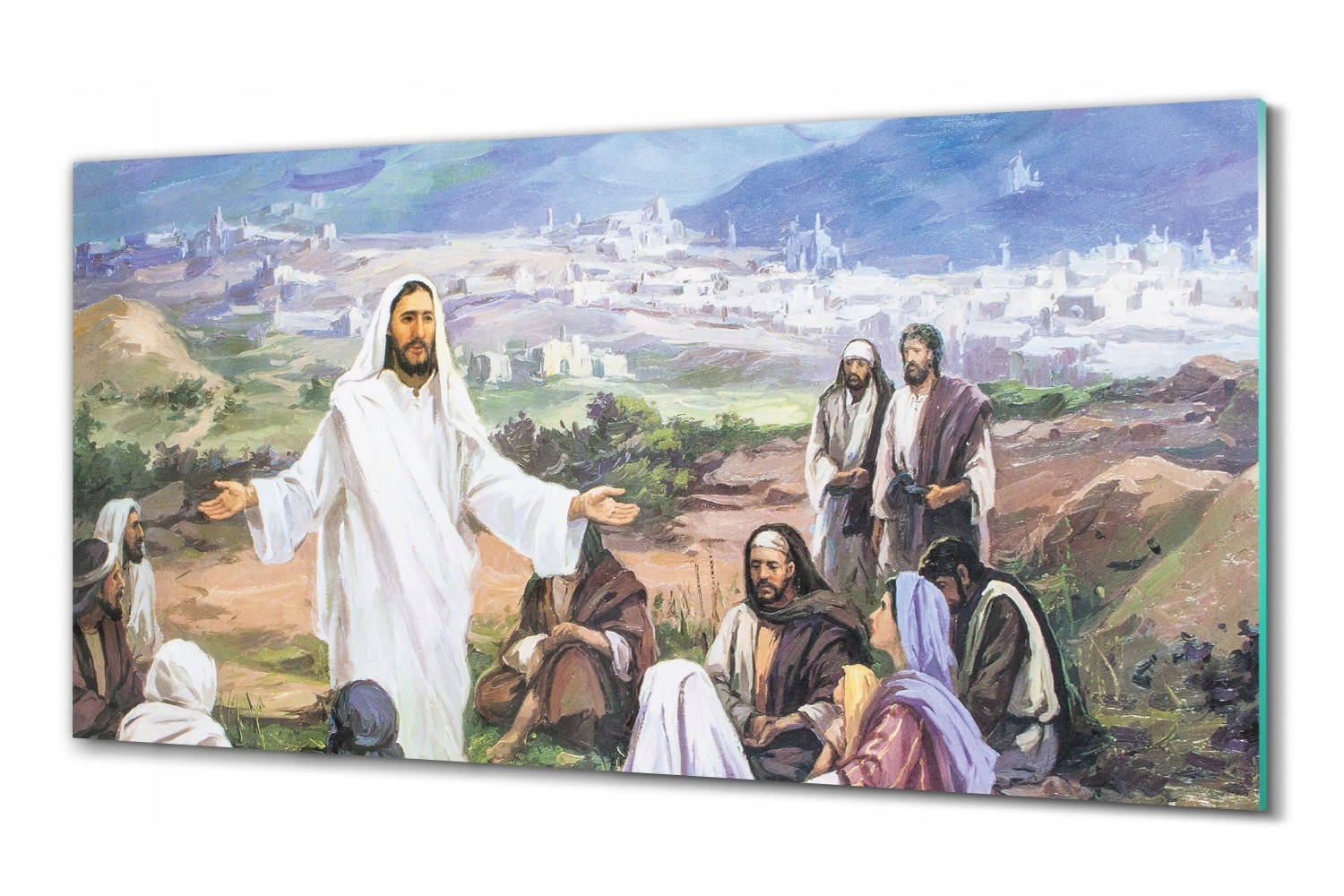 

Jezus kazanie tłum 100x50 Obraz na szkle na ścianę