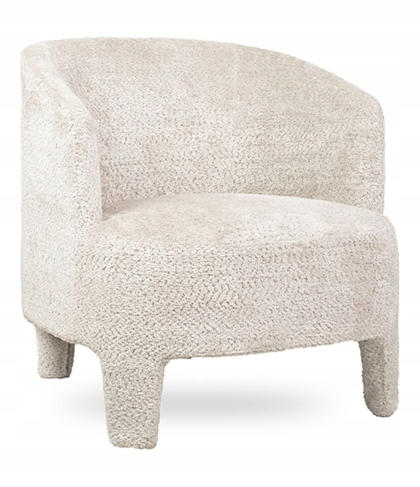 Stylowy puchaty fotel Oscar MaMaison Beżowy boho