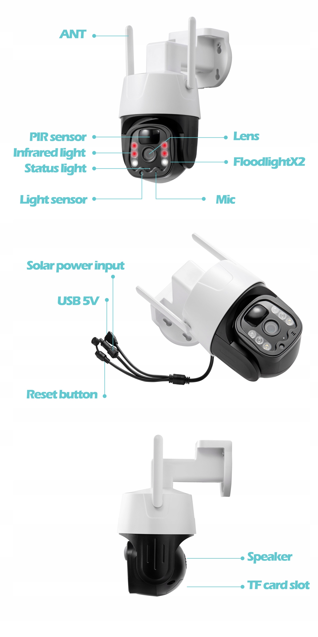 KAMERA SOLARNA BEZPRZEWODOWA GSM LTE 4G Cam SIM Rozdzielczość 3 Mpx