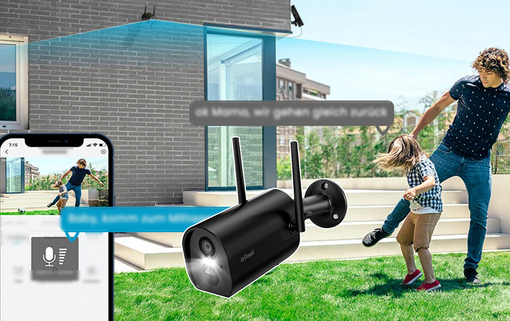 Kamera Zewnętrzna Akumulator WiFi IP 2K 3MPx 4x Zoom Czarne na 15000mAh Marka ieGeek