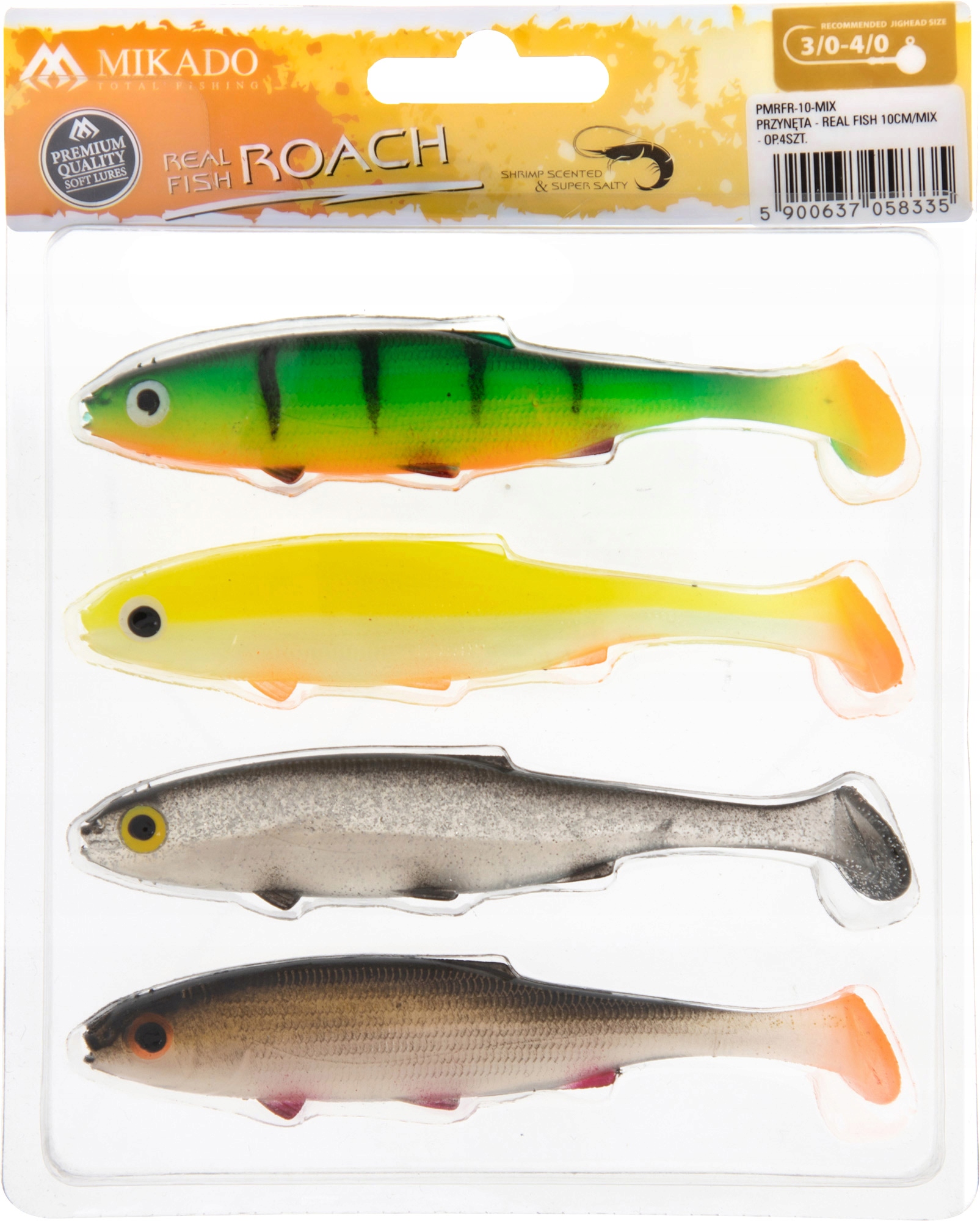 

4x Guma Ripper Mikado Real Fish MIX kolorów 10cm