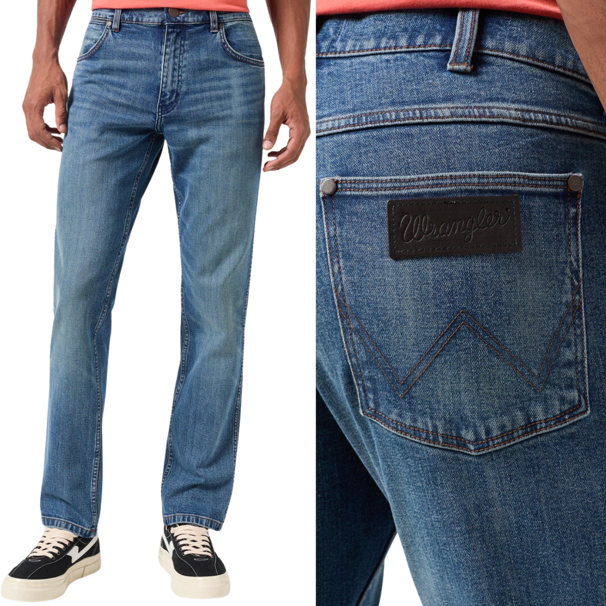 Wrangler Greensboro Camino Džins Jednoduché Tmavé Džínové Kalhoty W38 L32