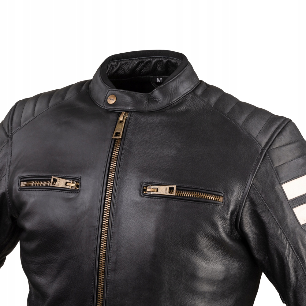 Męska skórzana kurtka motocyklowa W-TEC Stripe 6XL Rozmiar 6XL