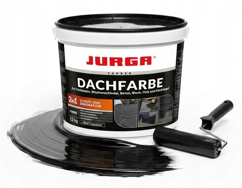 Powłoka Wodoodporna dachfarbe czarna 12kg Papa w Płynie Dach Blacha