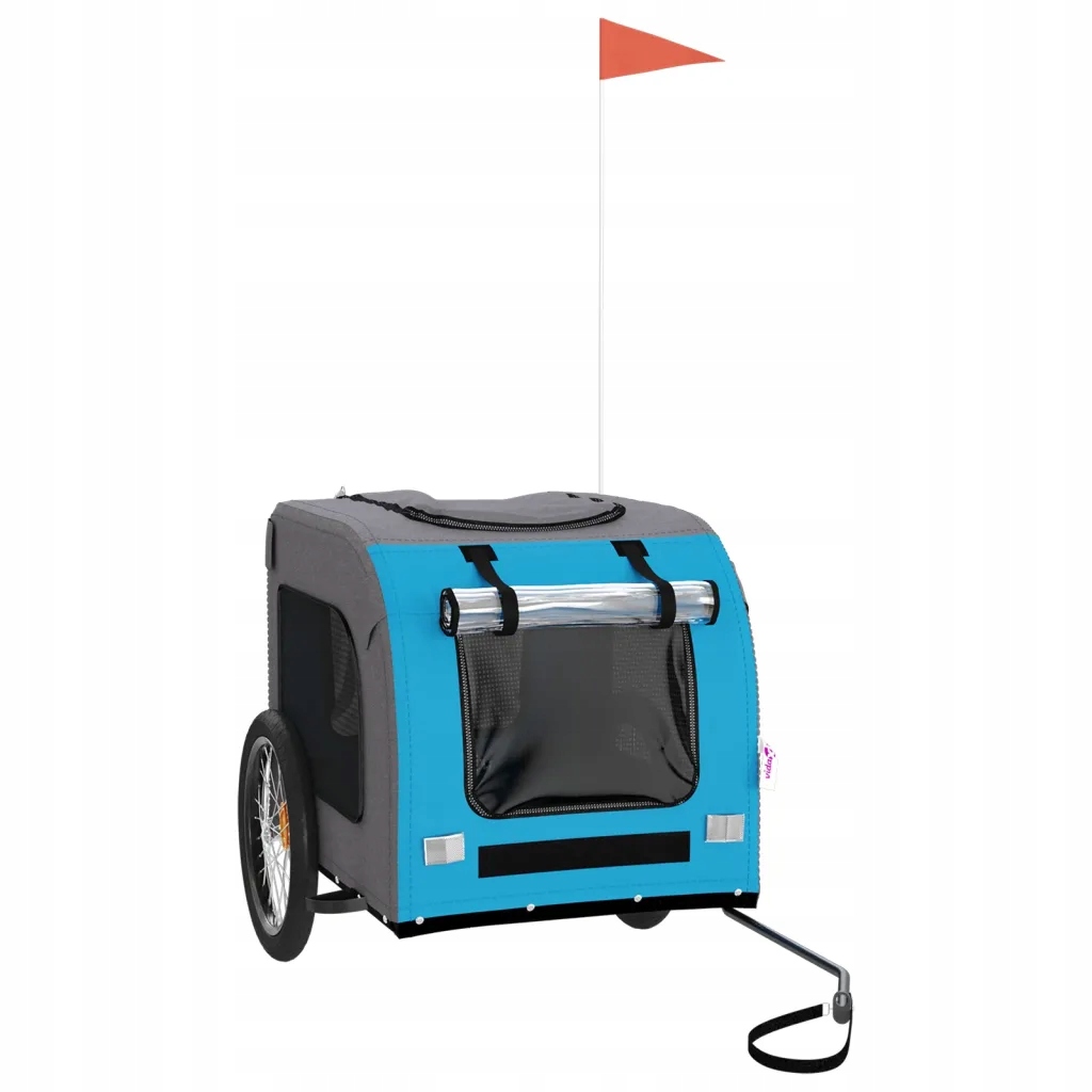 Přívěs na kolo pro zvířata modro-šedý 69x133,5x73,5 cm