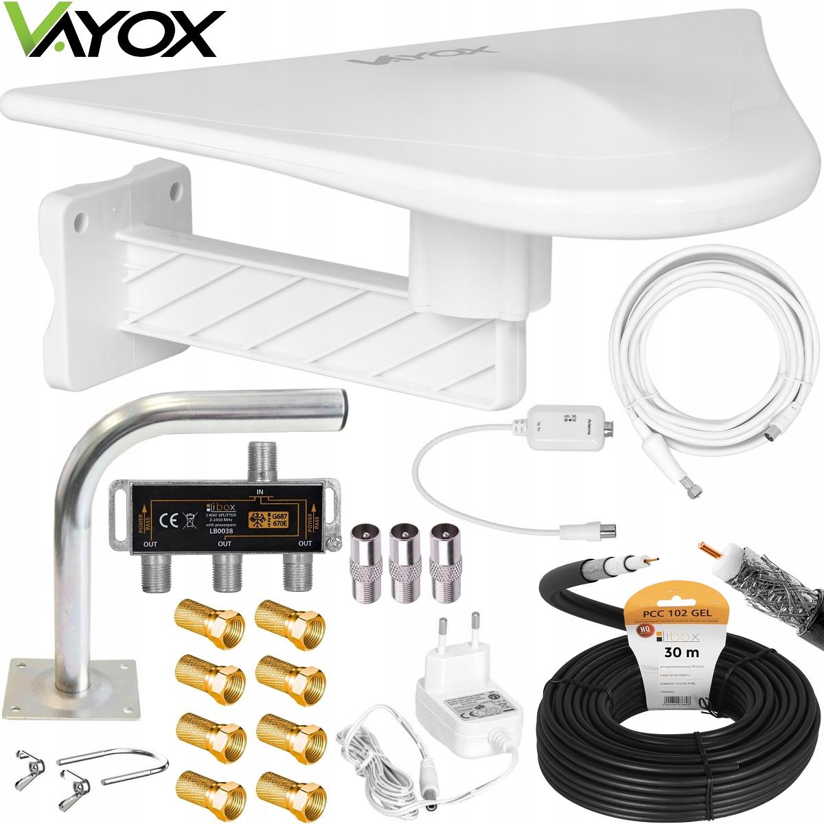 Aktivní Anténa DVB-T2 Sada 3TV Filtr Lte Vayox