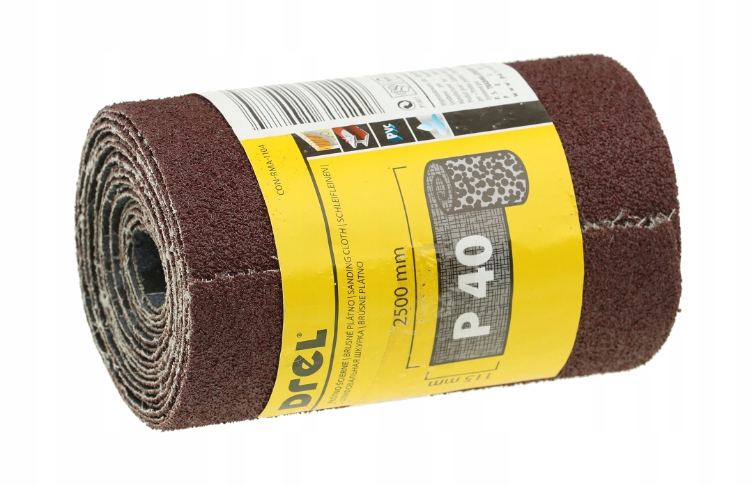 

Płótno Ścierne Papier 115 mm Rolka 2.5 m P40