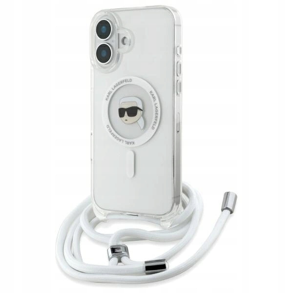 Pouzdro Karl Lagerfeld Crossbody IML Karl Head Magsafe pro iPhone 16 průsvitné
