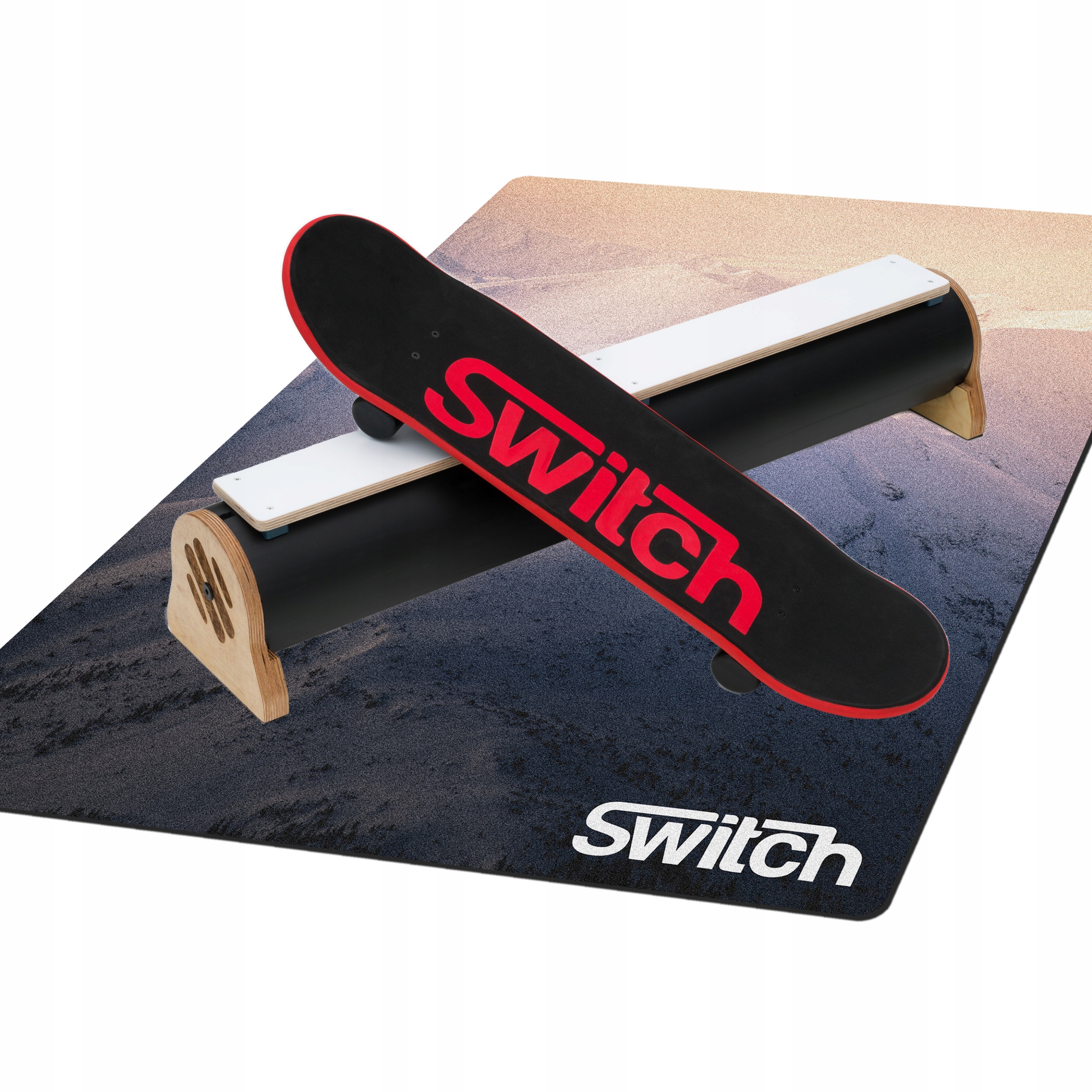 Trampolínový skateboard s trucky, boxem a podložkou