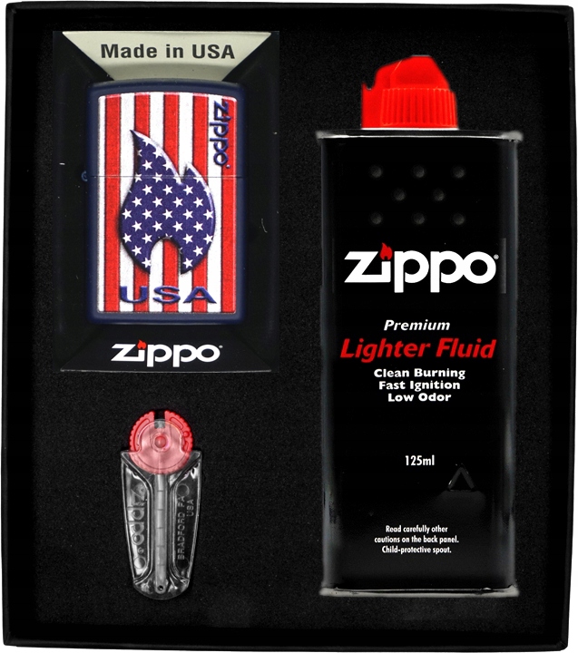 Sada Zippo Zapalovač Patriotic Flame Design Dárkový No1