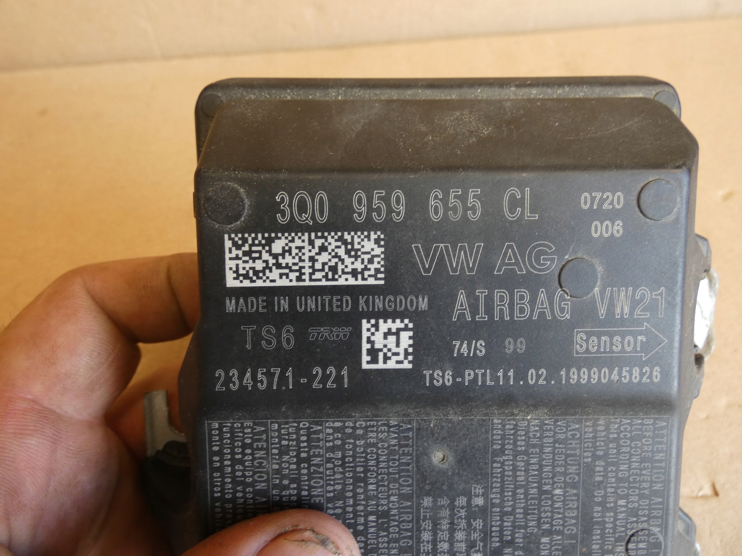 SENSOR Airbag VW CRAFTER II MAN TGE 18-25 3Q0959655CL BDB