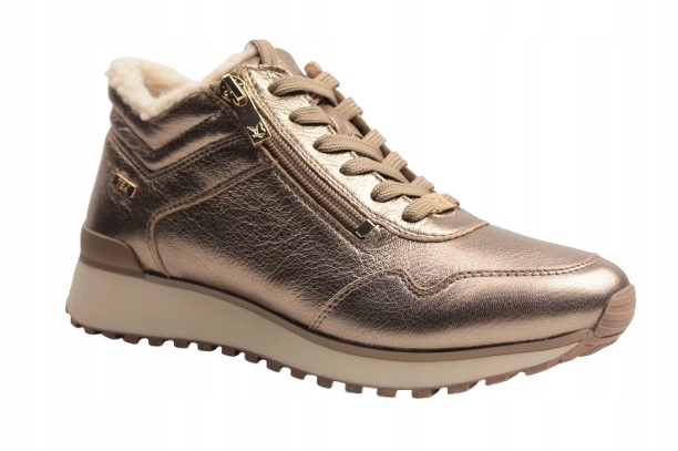 Dámské kotníkové Kotníkové Boty Caprice 9-26201-43 vel. 41, taupe metalická Kožíšek , teplé zipy