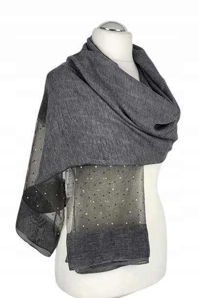 309 Elegancki SZAL na sukienkę GRAFITOWY melanż Rodzaj szal