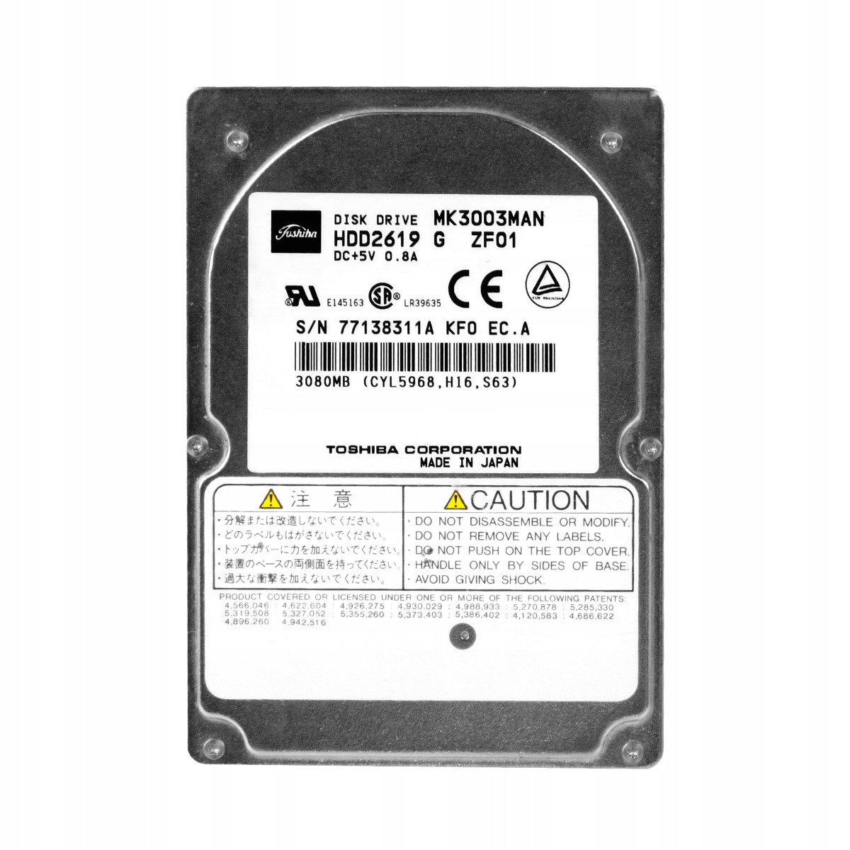 Toshiba MK3003MAN 3080MB 4200 ot./min 2,5" Ide