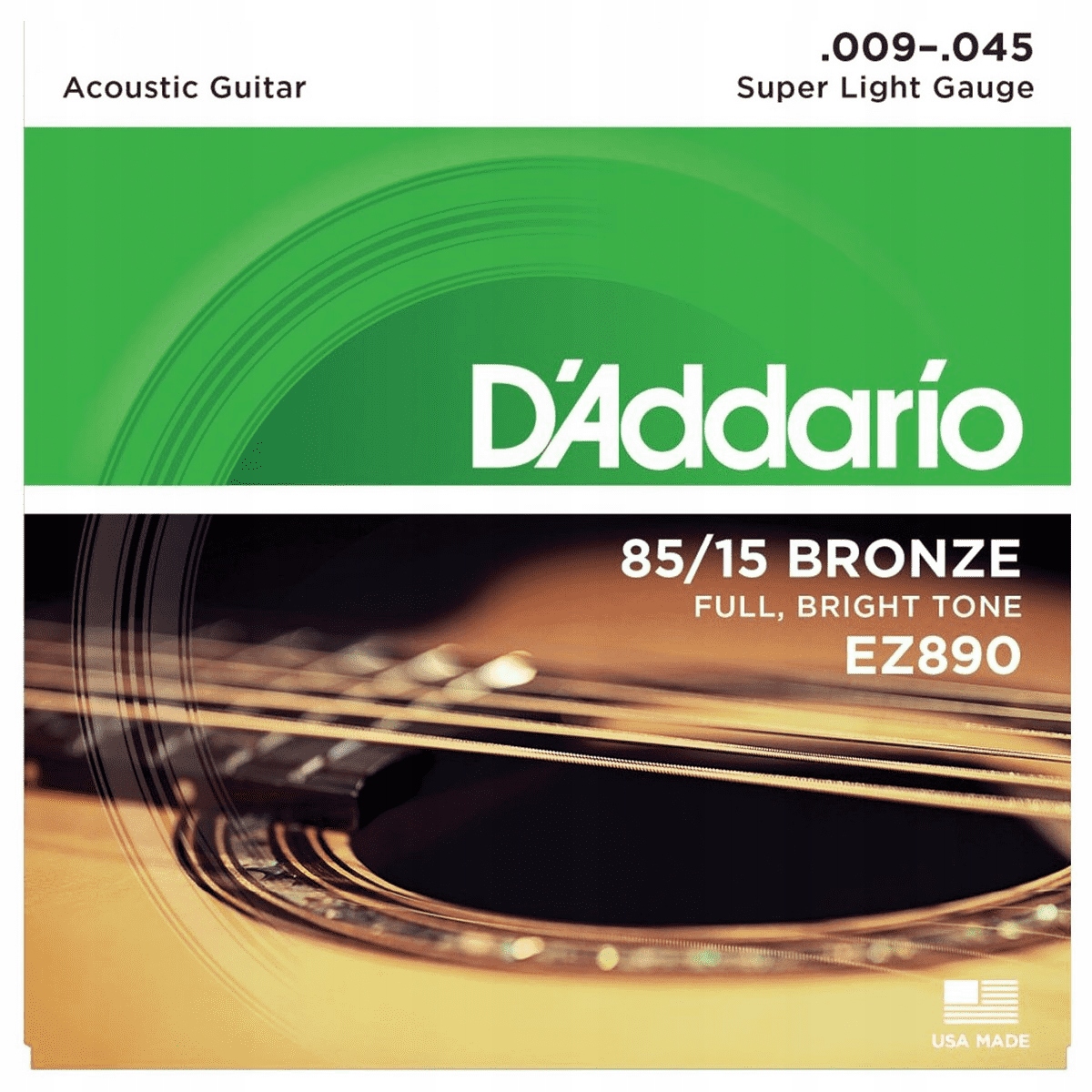 Struny do gitary akustycznej akustyka 85/15 Bronze Daddario EZ890 9-45