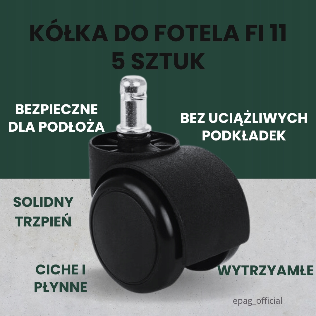 5SZT kółka FoTelA FotElI GUmOWe kAUcZUkOwE PU FI11 mocne solidne ZESTAW EAN (GTIN) 5902367975395