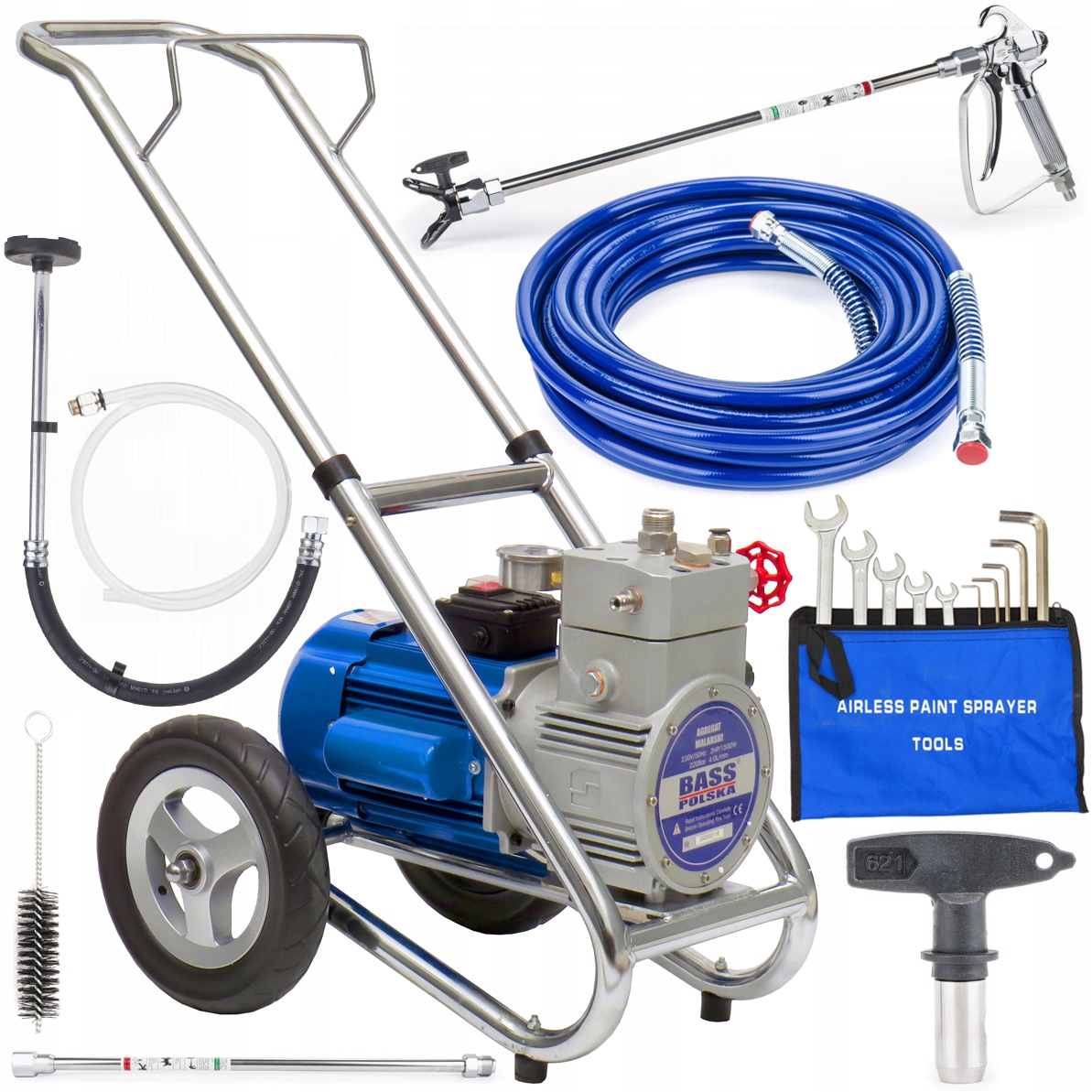 Agregat Malarski Hydrodynamiczny Do Malowania Bass Polska 1500W Zestaw