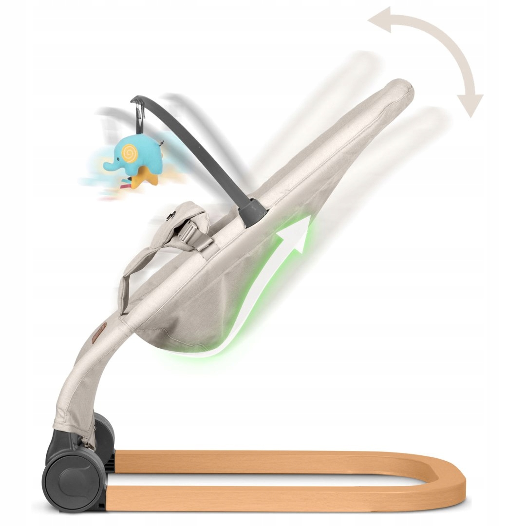 LEŻACZEK BUJACZEK SKŁADANY Z ZABAWKAMI - beżowy Stan opakowania oryginalne