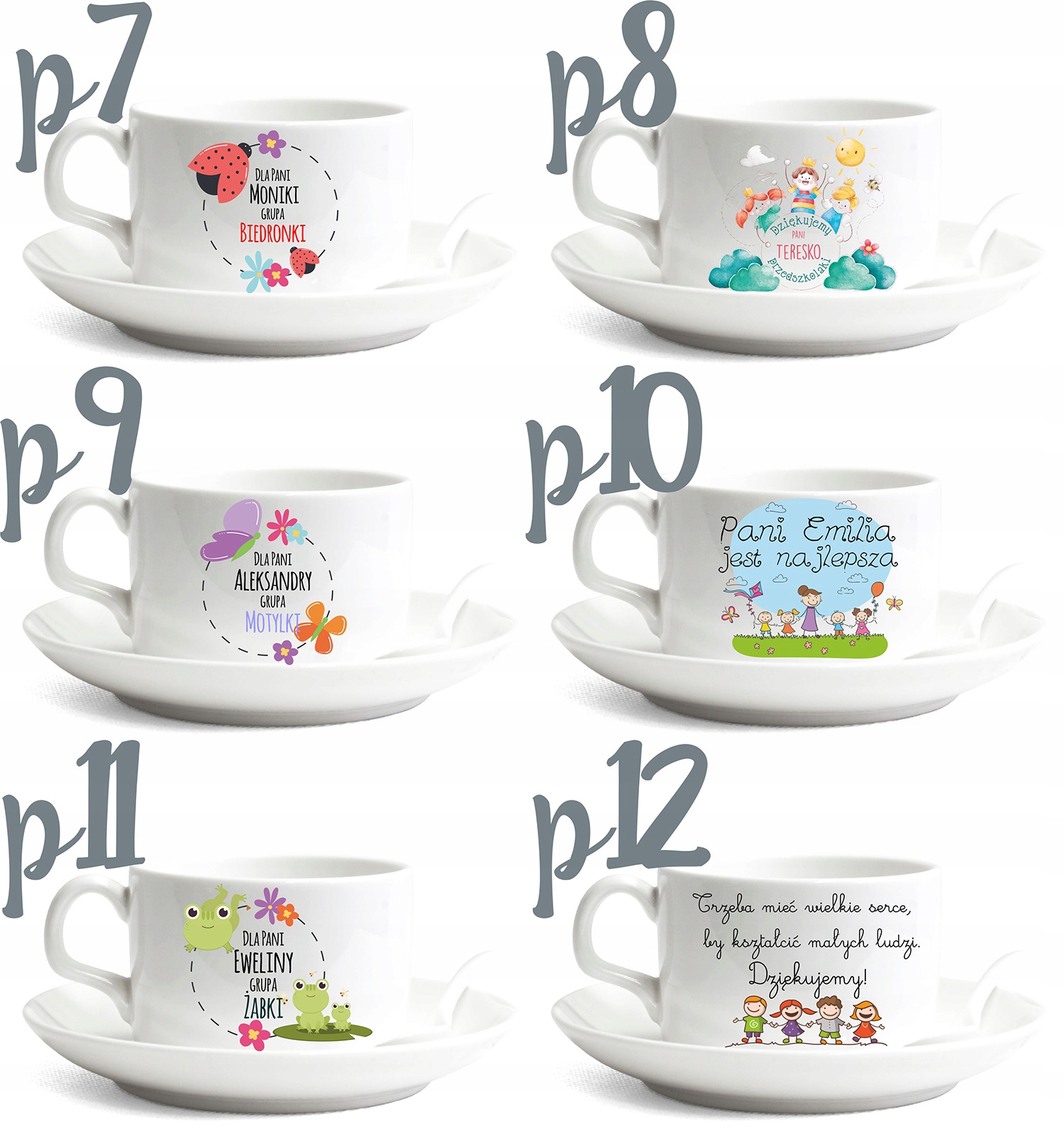 Csésze csészealj Ajándék óvónőnek NYOMTATÁS Anyag cserép