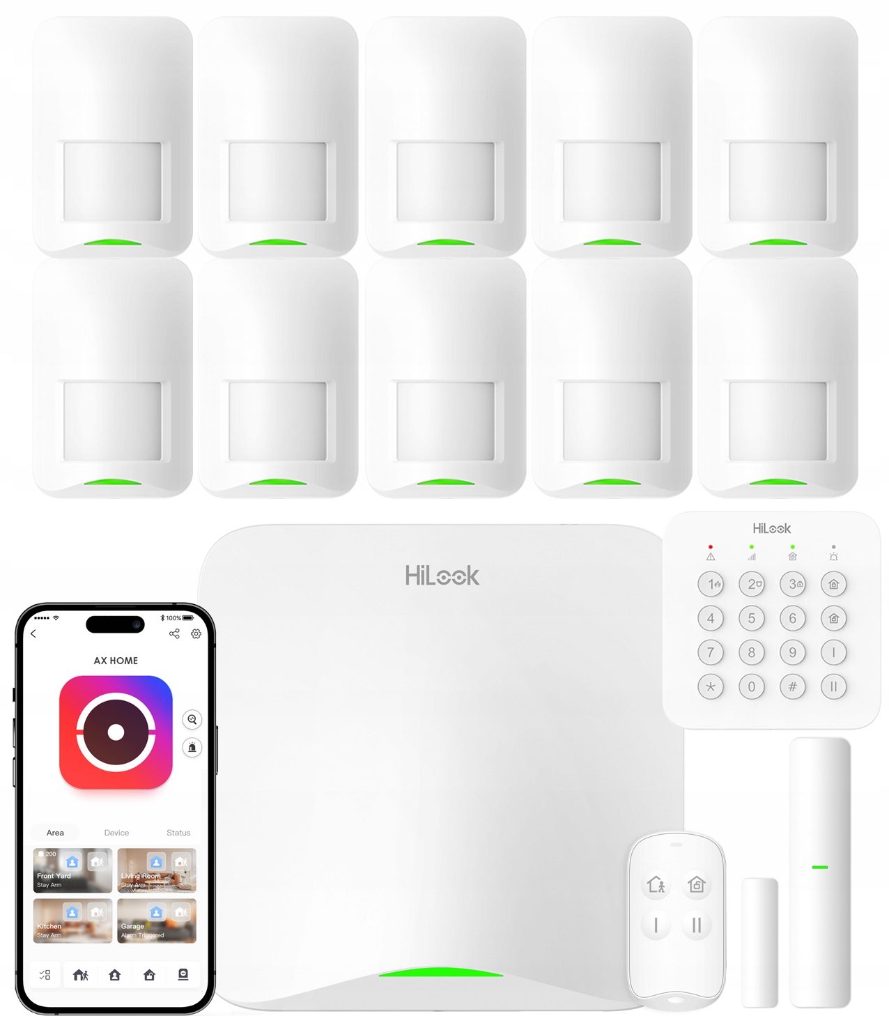Alarmový systém 10x Pir detektor Ax Home WiFi LTE/4G s manipulátorom Hilook