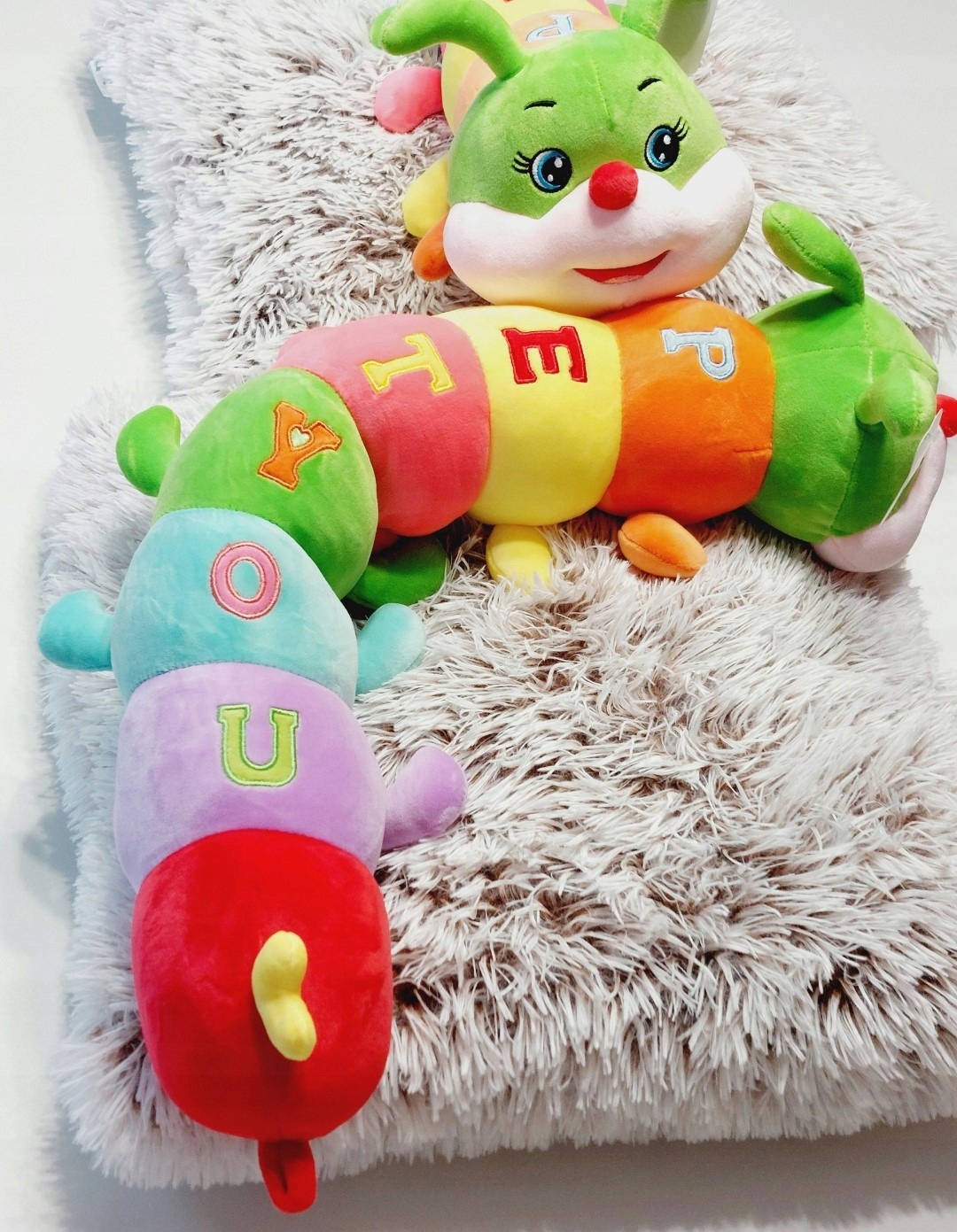 DŁUGA GĄSIENICA PODUSZKA MASKOTKA PLUSZOWA 70CM Materiał tkanina