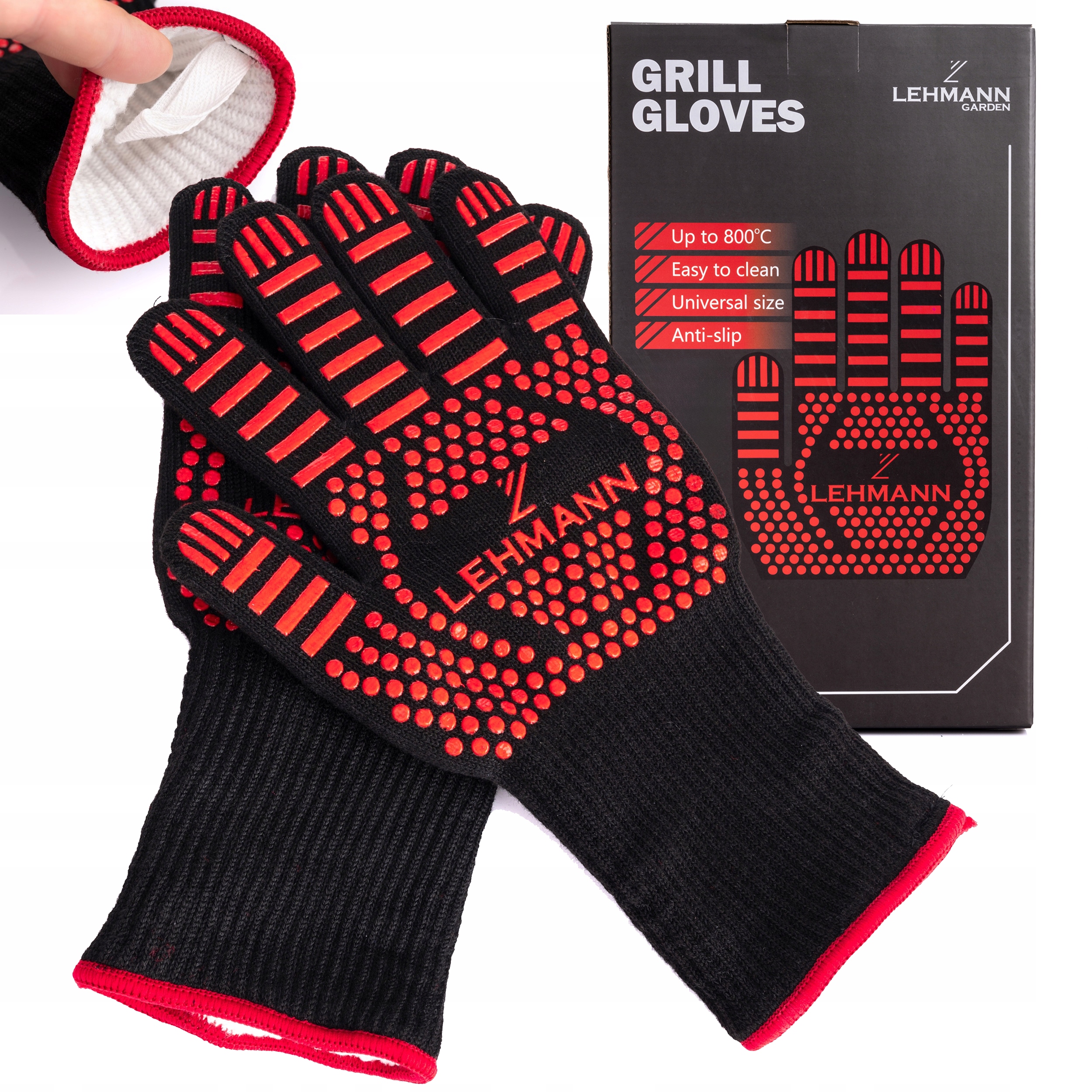 ZESTAW DO GRILLOWANIA LEHMANN MATY 5szt. RĘKAWICE SZCZOTKA DRUCIANA GRILLA EAN (GTIN) 5905999062921