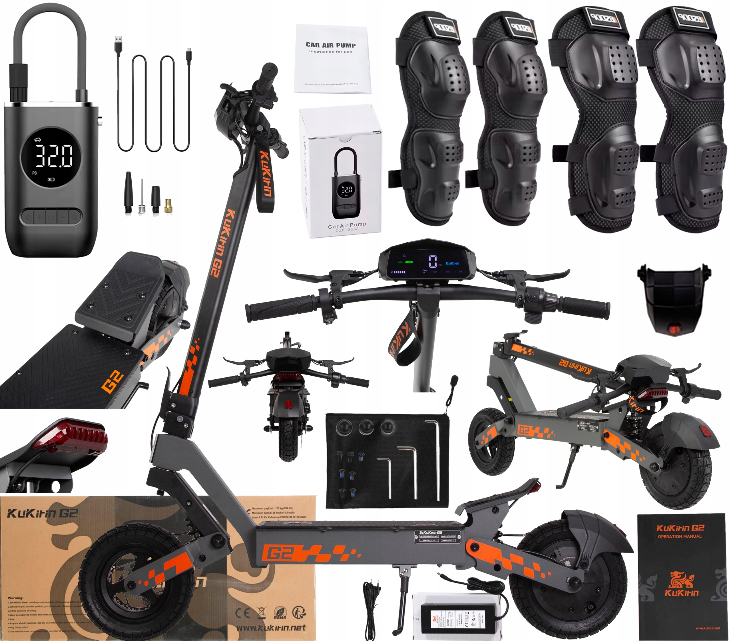 KuKirin G2 Pojazd elektryczne 48V 15Ah 800W 45KM/H 55KM 10" +Prezent Pl