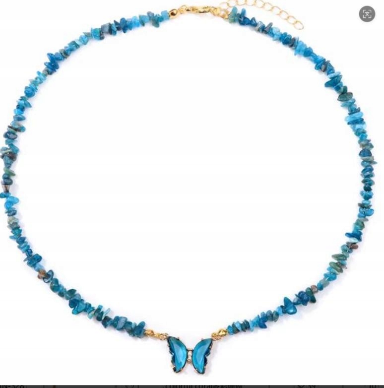 Naszyjnik z naturalnym apatytem motyl