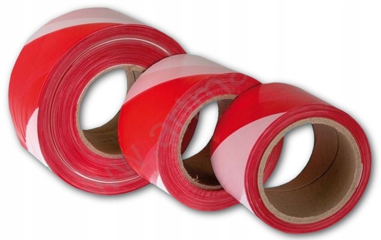 Taśma ostrzegawcza TRED biało-czerwona 100m