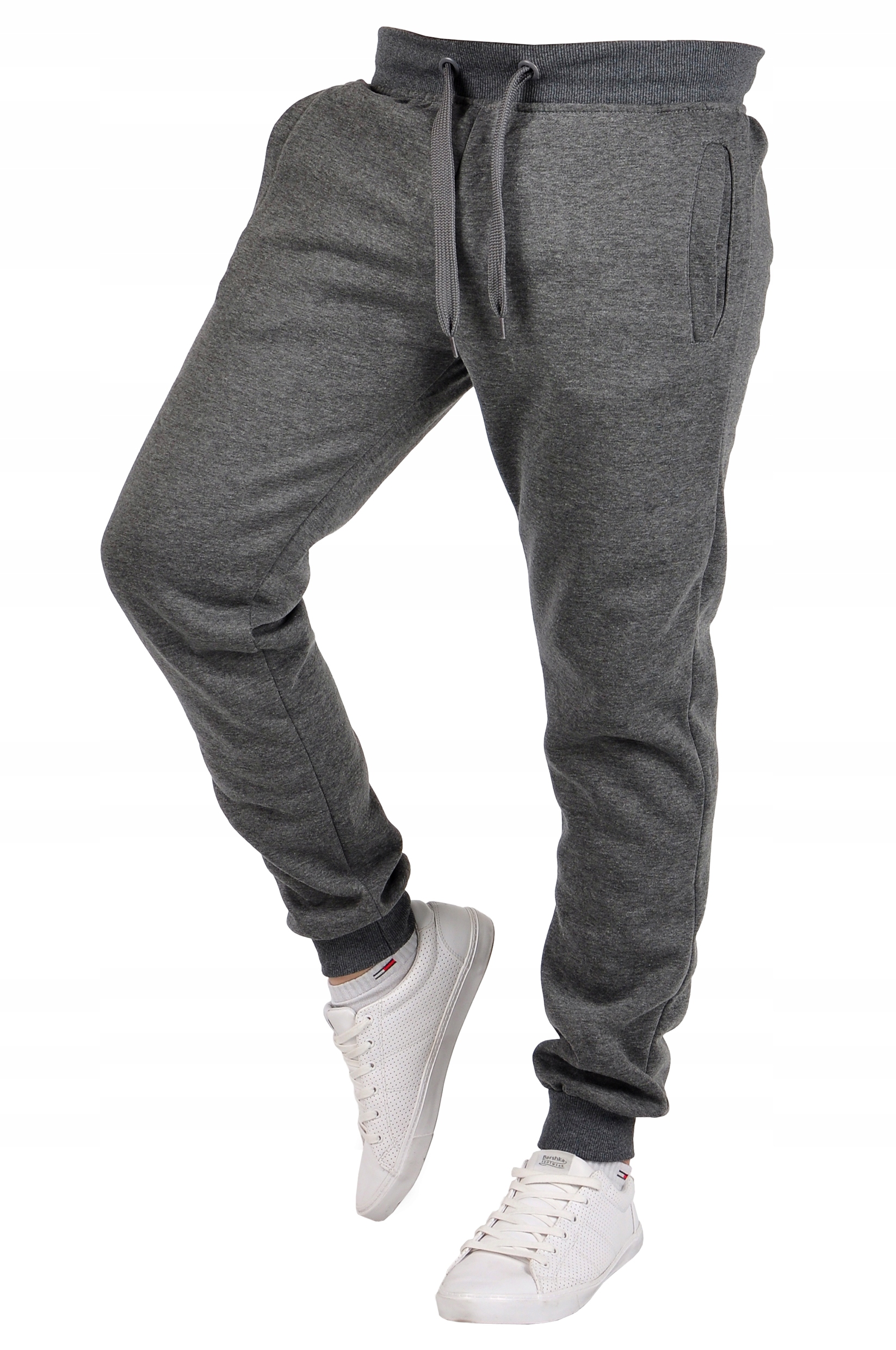 K01 r. M MĘSKIE SPODNIE DRESOWE JOGGERY GŁADKIE Rozmiar M