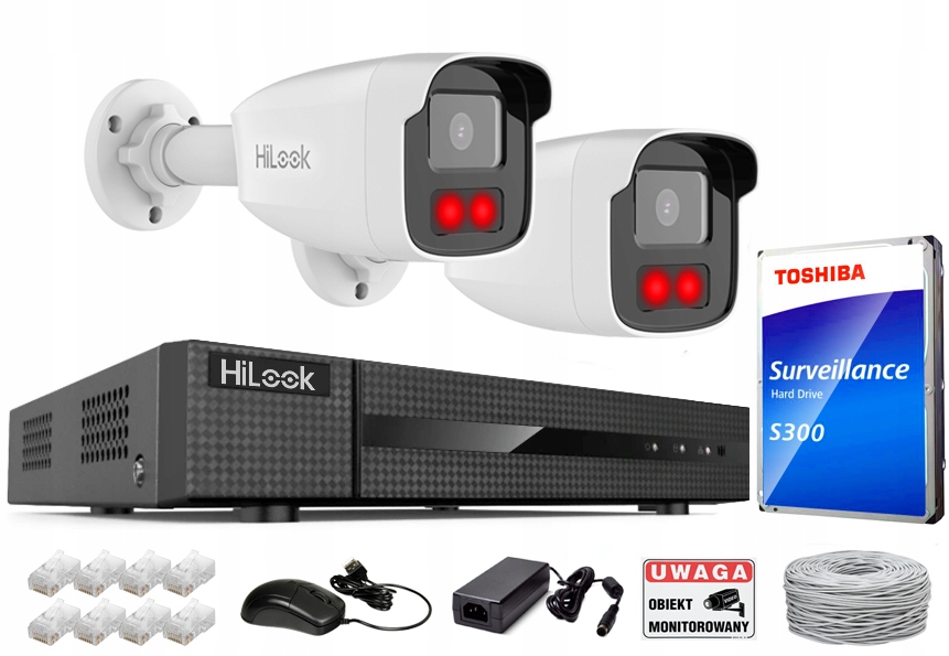 HiLook od Hikvision Ip monitoring 2 4Mpx IR50m Poe kamery