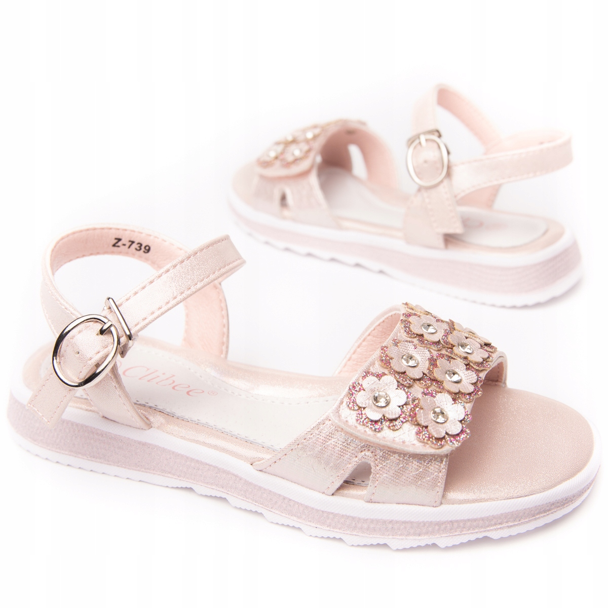 CLIBEE SANDAŁY DZIEWCZĘCE RÓŻOWE PROFILOWANE 36