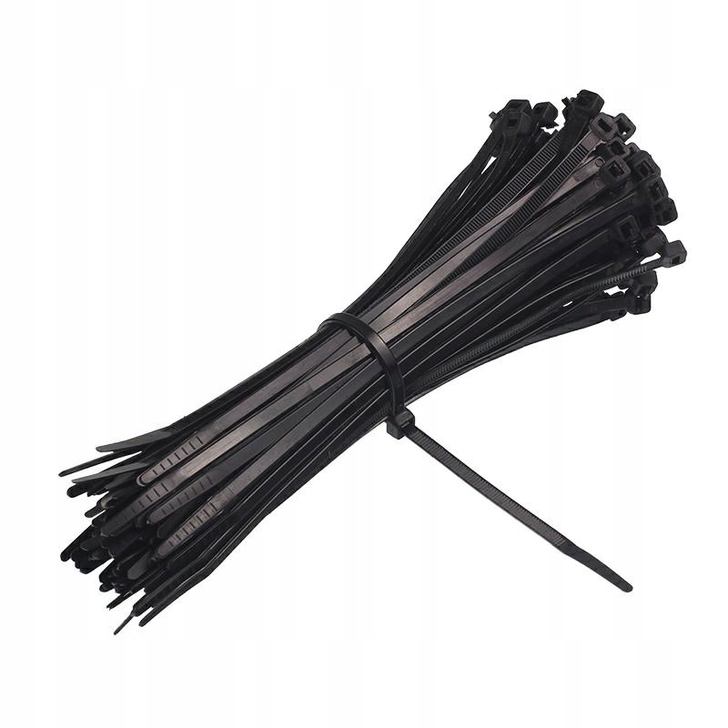 Opaski Zaciskowe 350X7,6MM Czarne Plastikowe, 100SZT/OPAKOWANIE, Trytytki