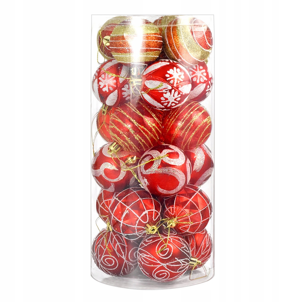 

Bombki Choinkowe Komplet 24 sztuk 6 cm