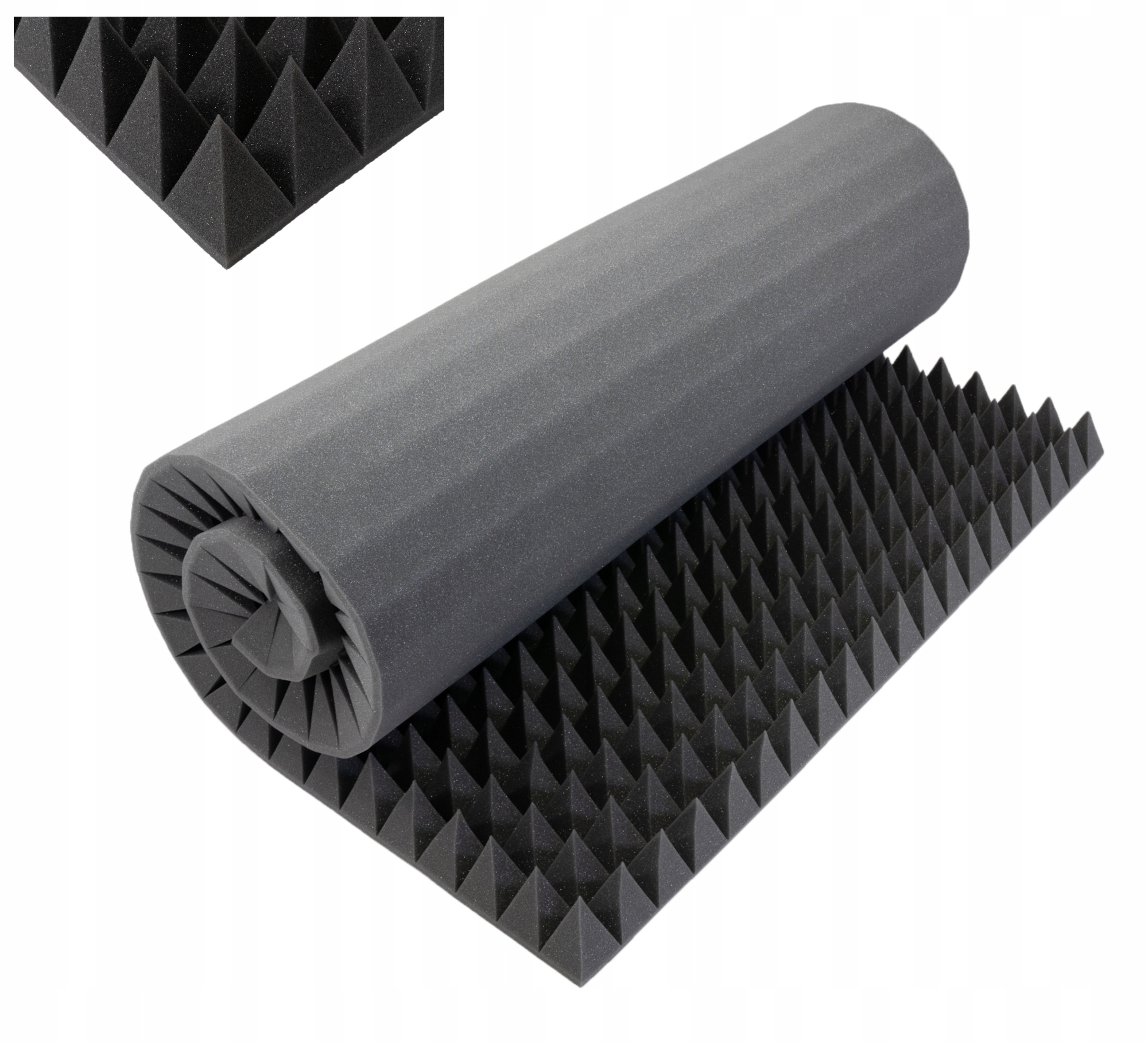 Akustická pěnová tlumící podložka Piramidka o rozměrech 8 cm, hráčský pokoj 100 x 200 cm