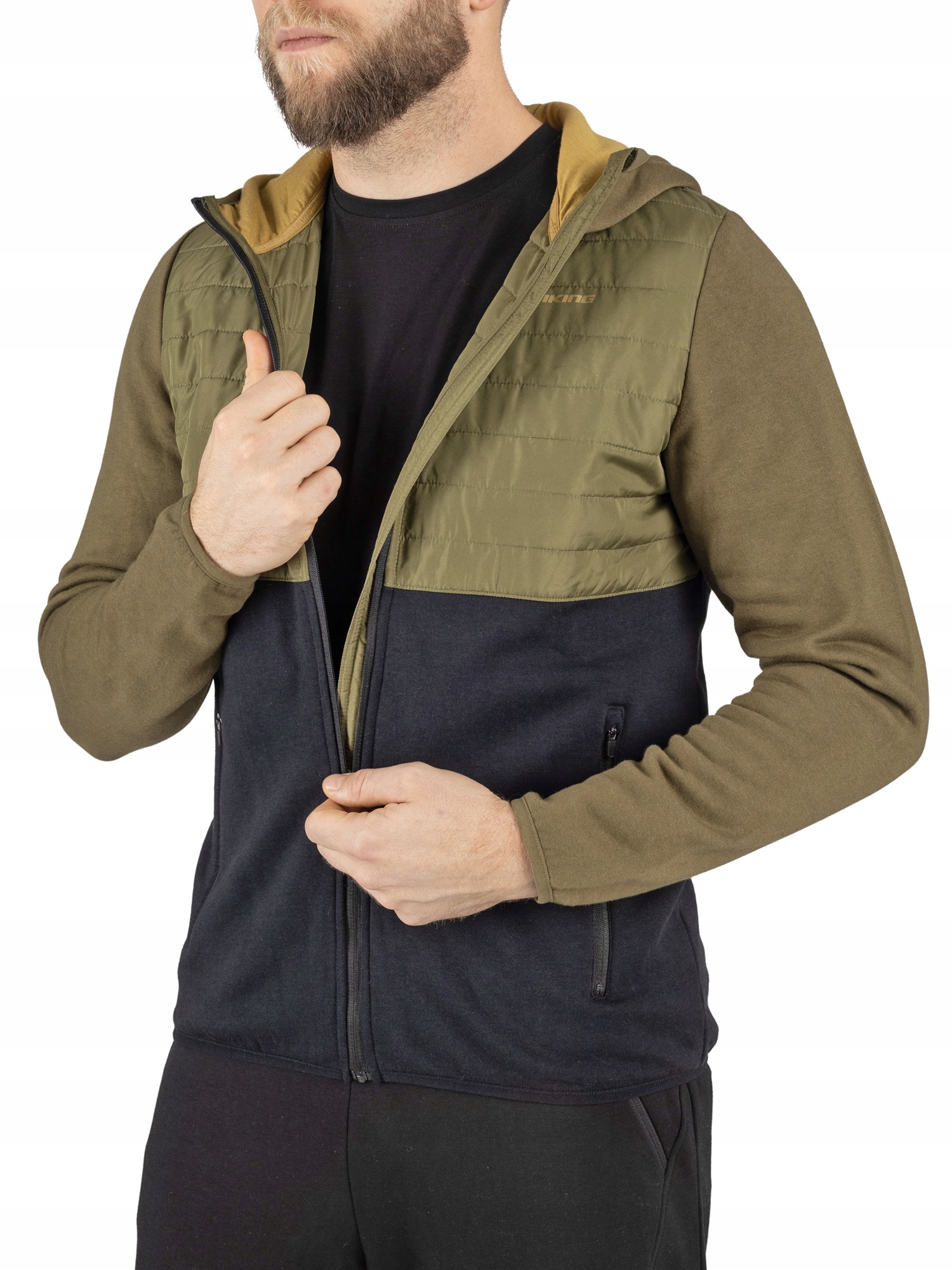 Pánská bunda Viking Creek Hoodie Bamboo Man rozepínací s kapucí, zelená