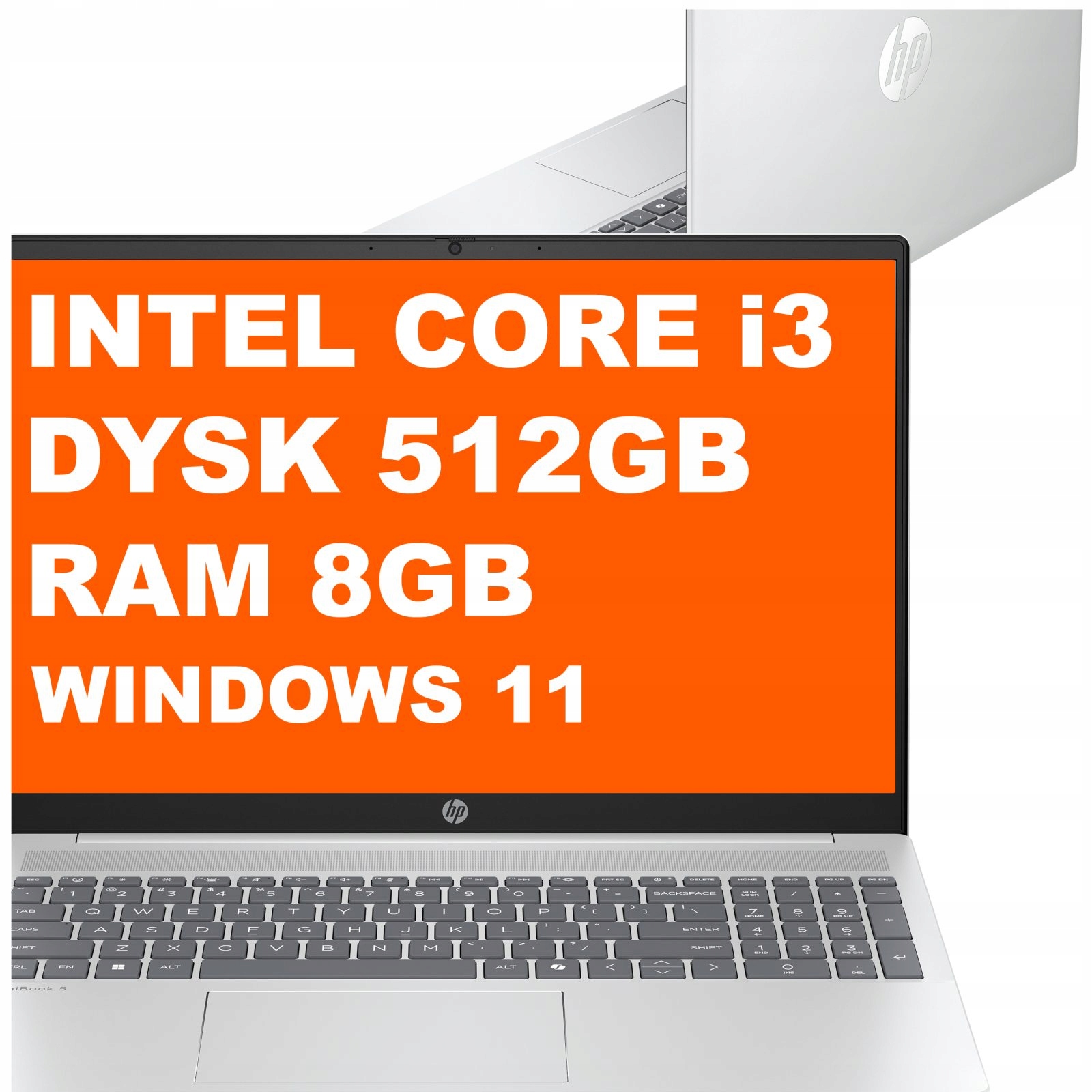 Notebook Hp OmniBook 5 16-ba Intel i3 8GB 512GB Iris Xe 2k Win 11 Stříbrný