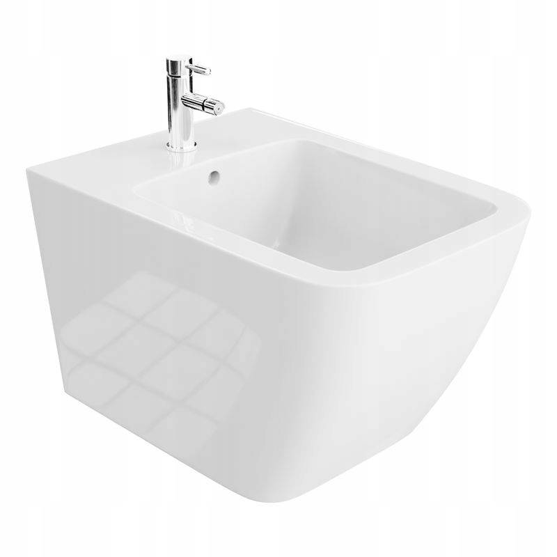 Obdélníkový bílý závěsný bidet Onil Elegance a hygiena v koupelně