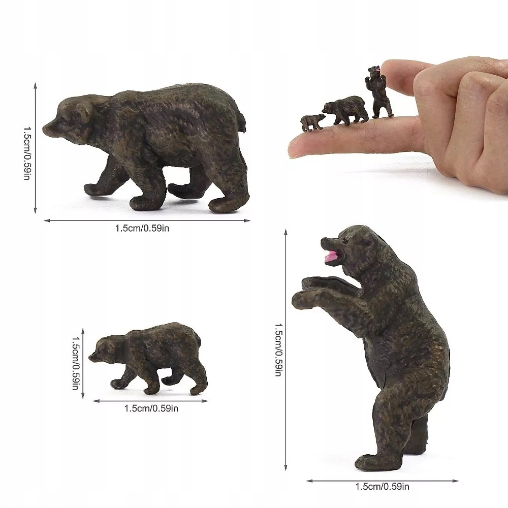 

Figurki Na Makietę 1:87 H0 Niedźwiedzie 3 Szt