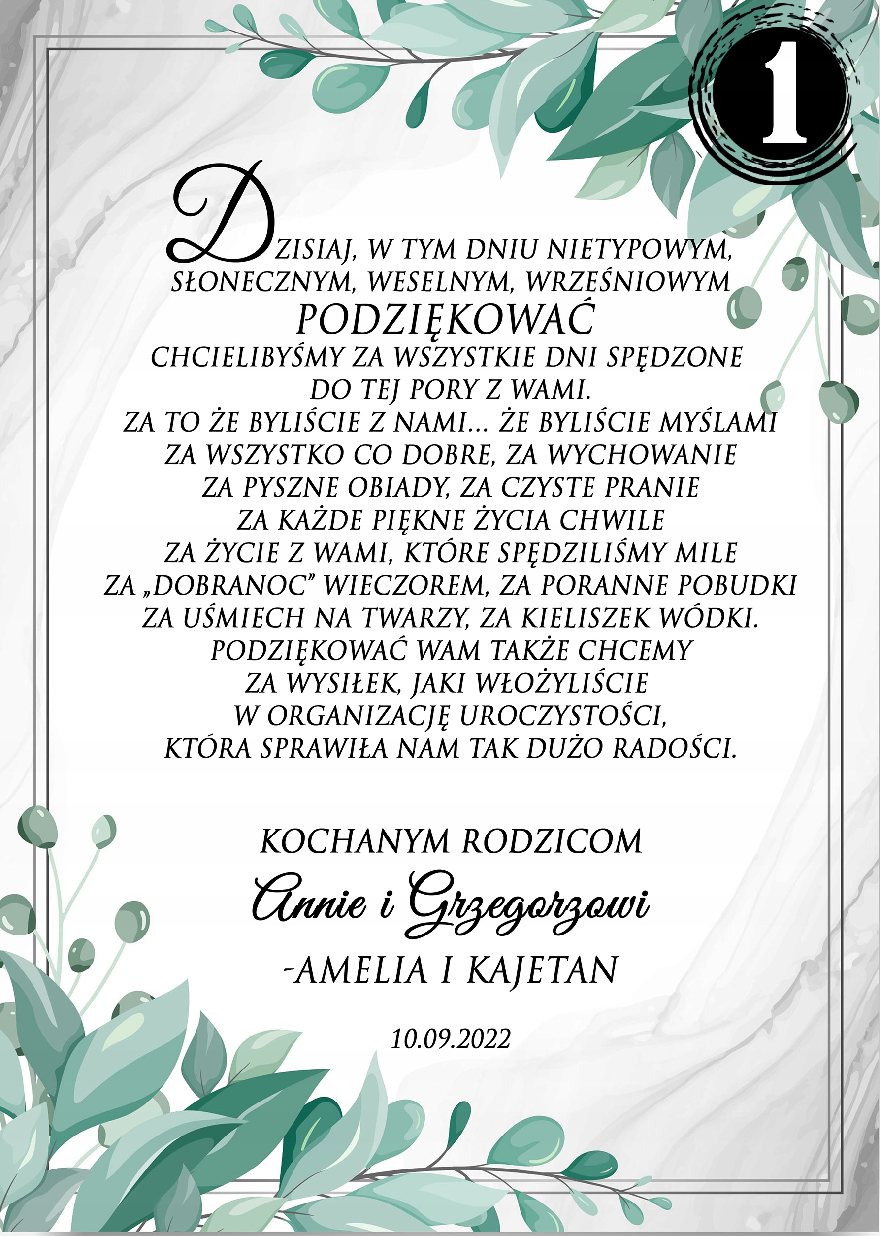 Podziękowanie dla RODZICÓW zokazji Ślubu do druku porównaj ceny Allegro.pl