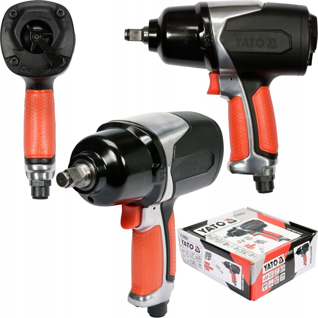 KLUCZ UDAROWY PNEUMATYCZNY KOMPOZYTOWY 1/2" 680NM STANDARD TWIN HAMMER YATO