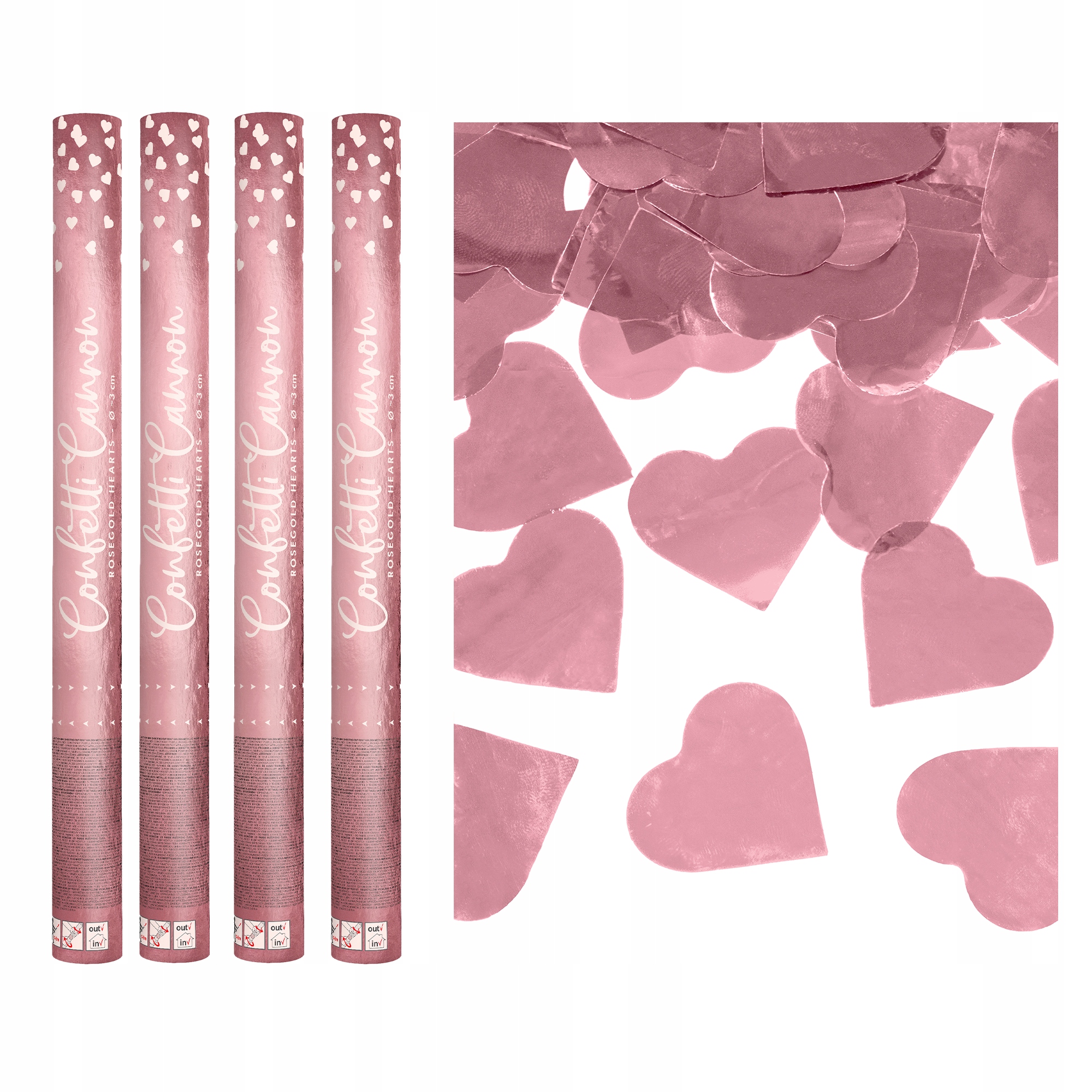 

Tuby Strzelające serca rose gold 60 cm 4 szt