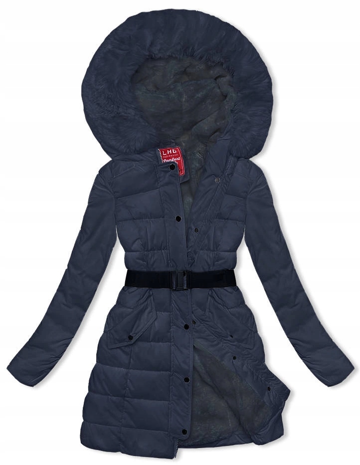 Zimní Kožešinová Bunda 2M-007 Námořnická Modrá M (38)