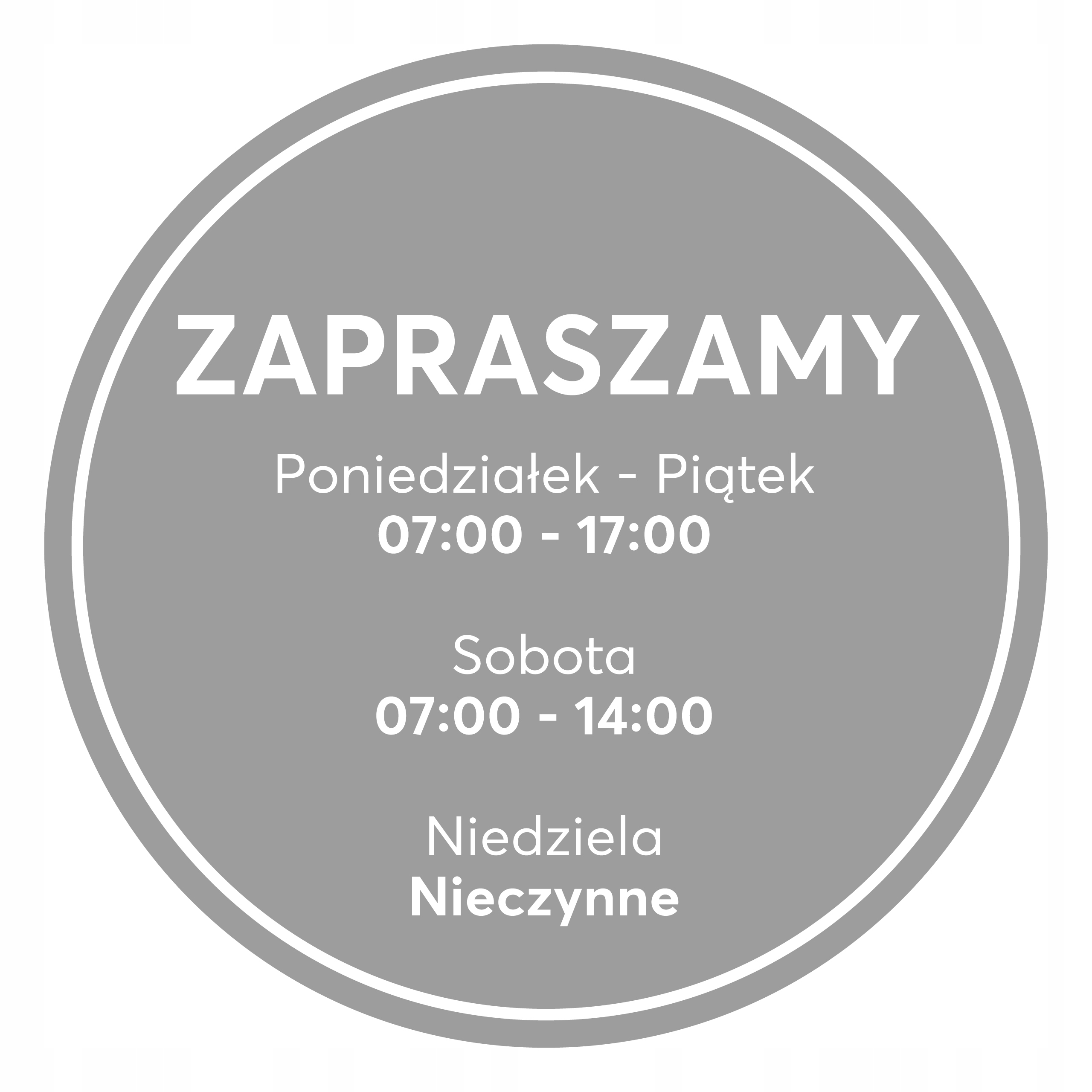 

Naklejka godziny otwarcia folia mrożona 50x50 |M01