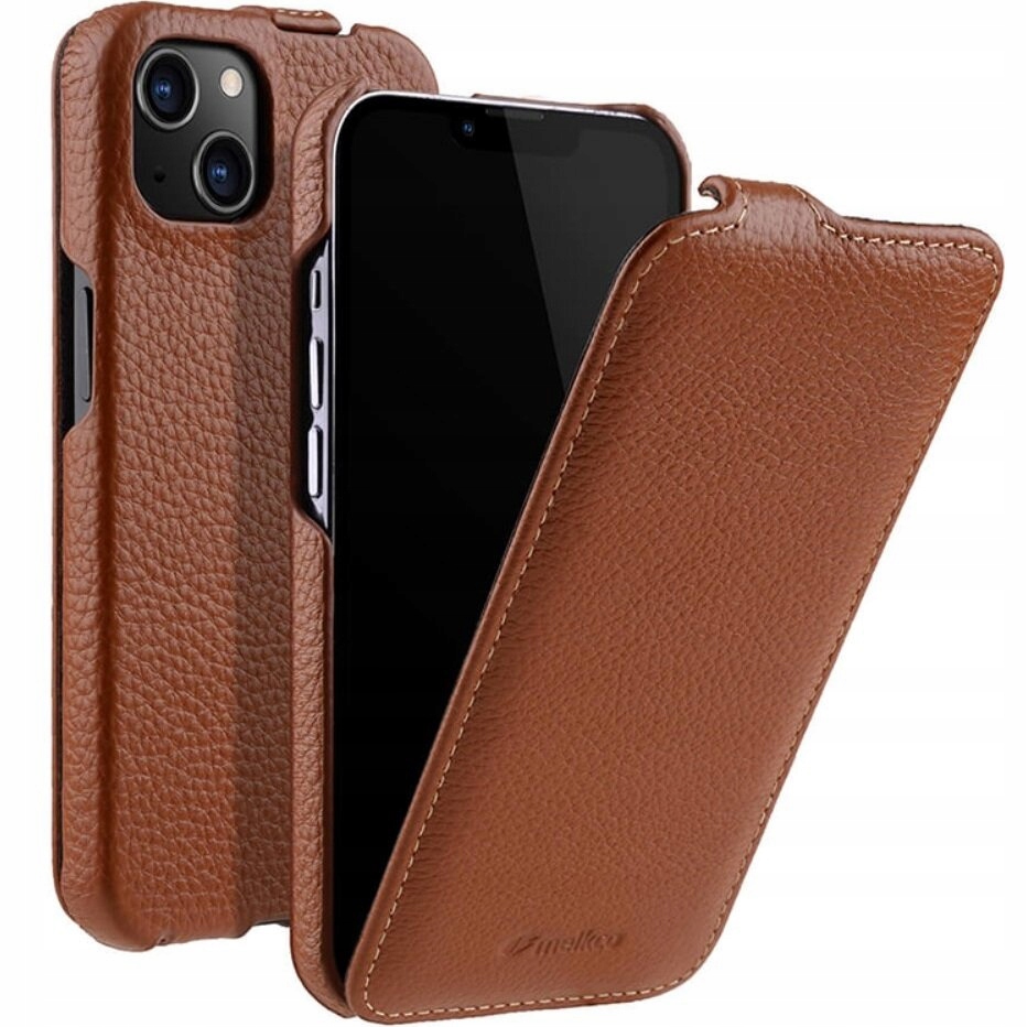 Kožené Pouzdro Melkco s výklopným krytem pro iPhone 13, Kryt , Kožené pouzdro