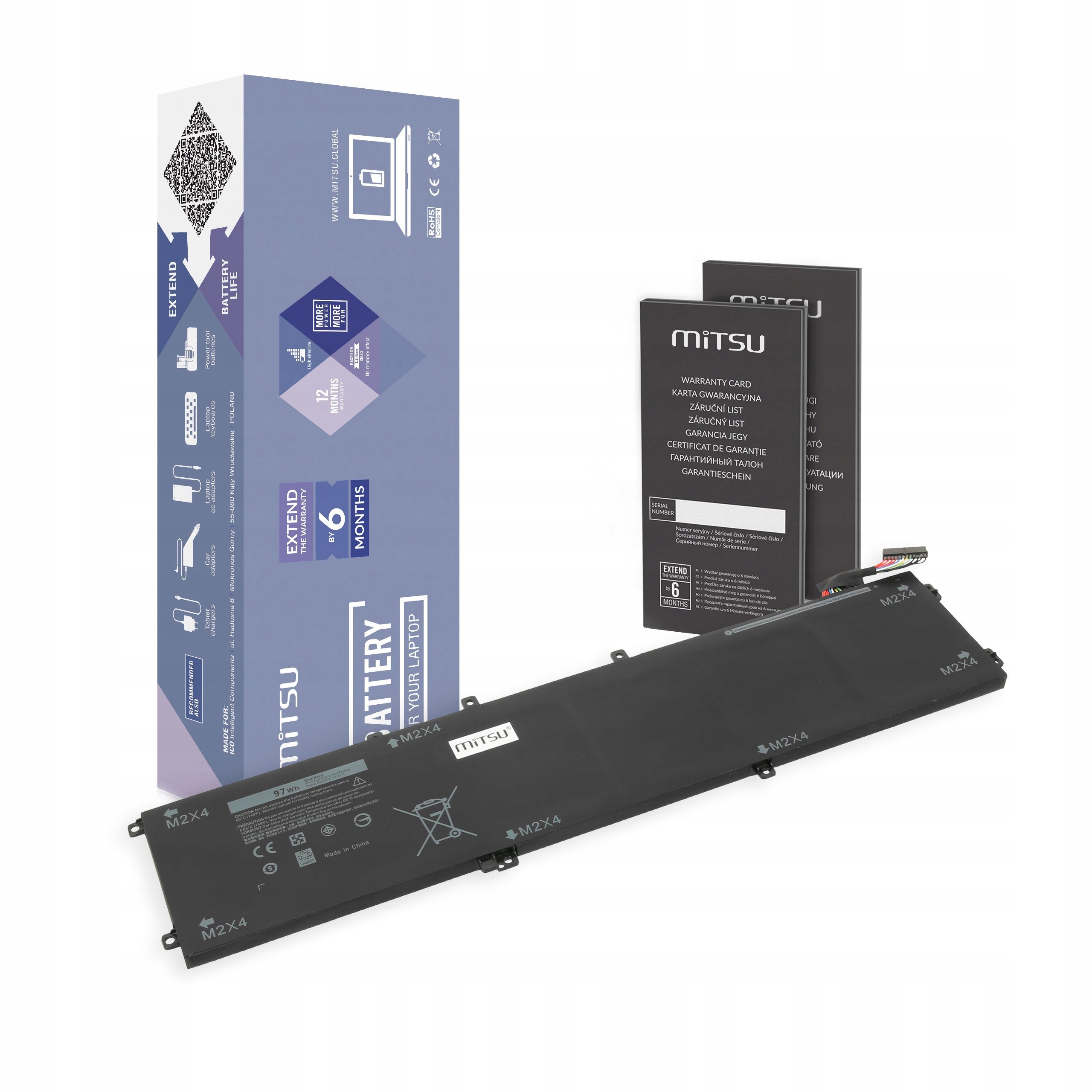 Baterie Mitsu pro Dell Xps 15 9550 6GTPY, 8500 mAh