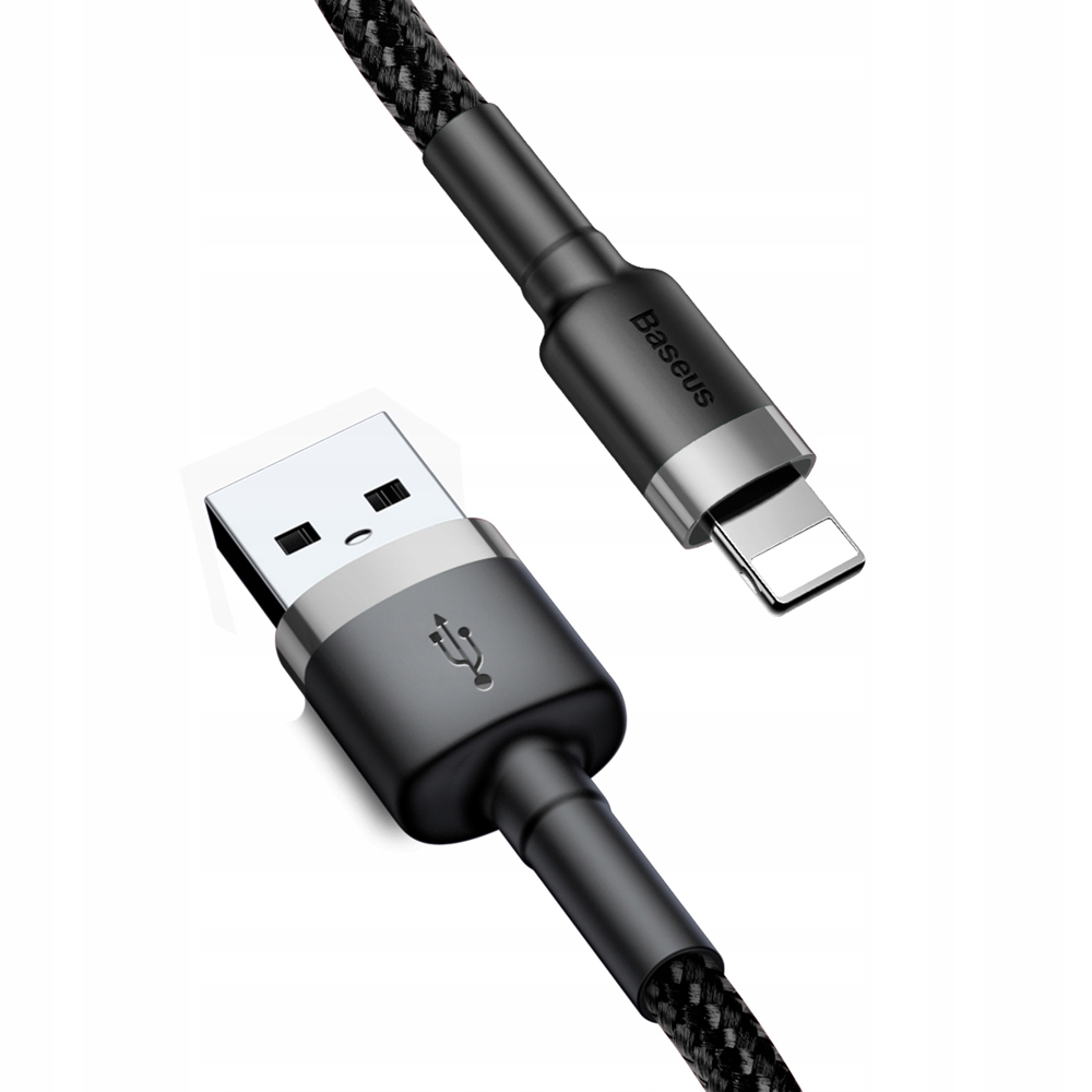 BASEUS SZYBKI KABEL DO IPHONE / IPAD USB - LIGHTNING MOCNY PRZEWÓD 2M Kolor czarny