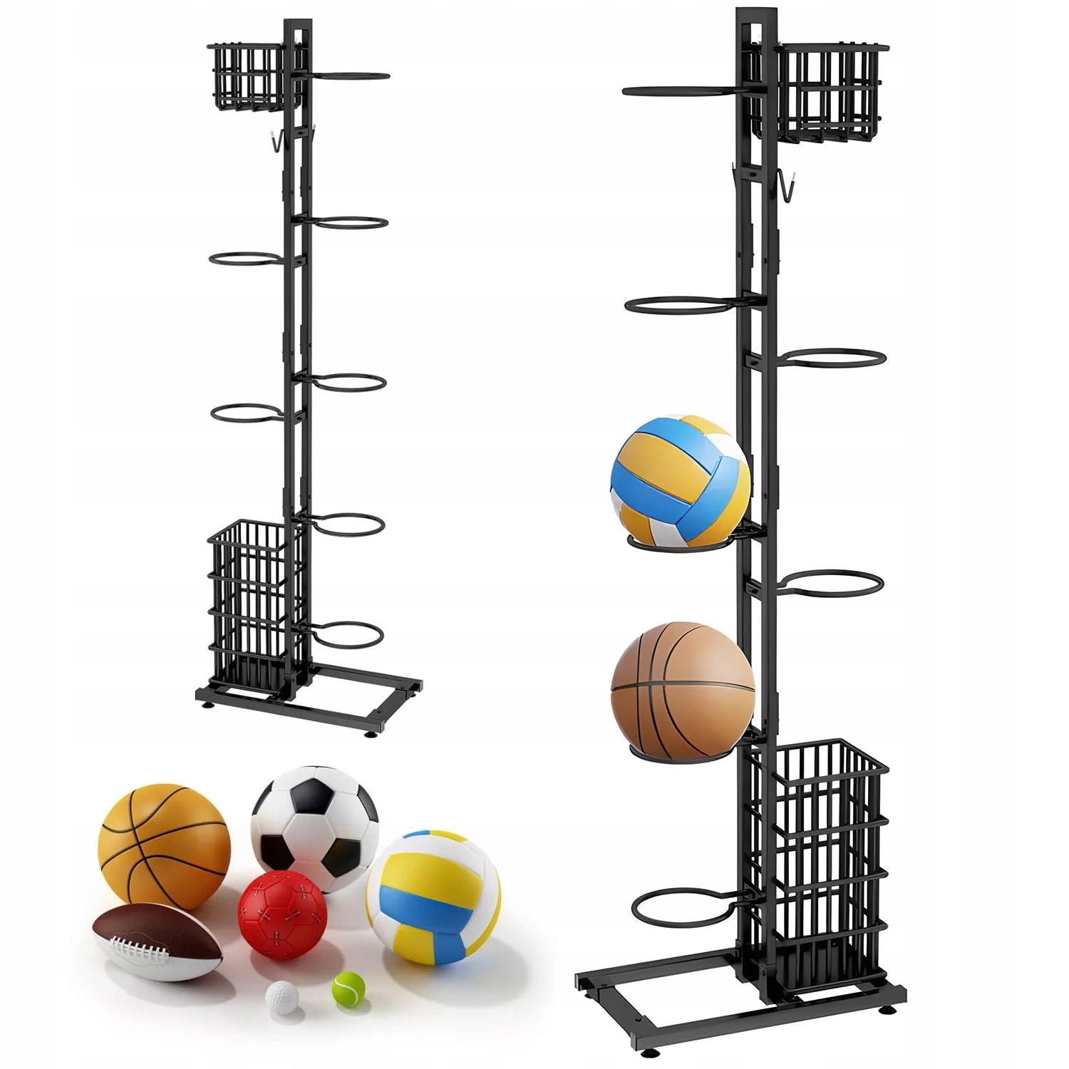 Stojan Na Míče Kovový Vertikální Úložný Prostor Pro Míčky A Místo